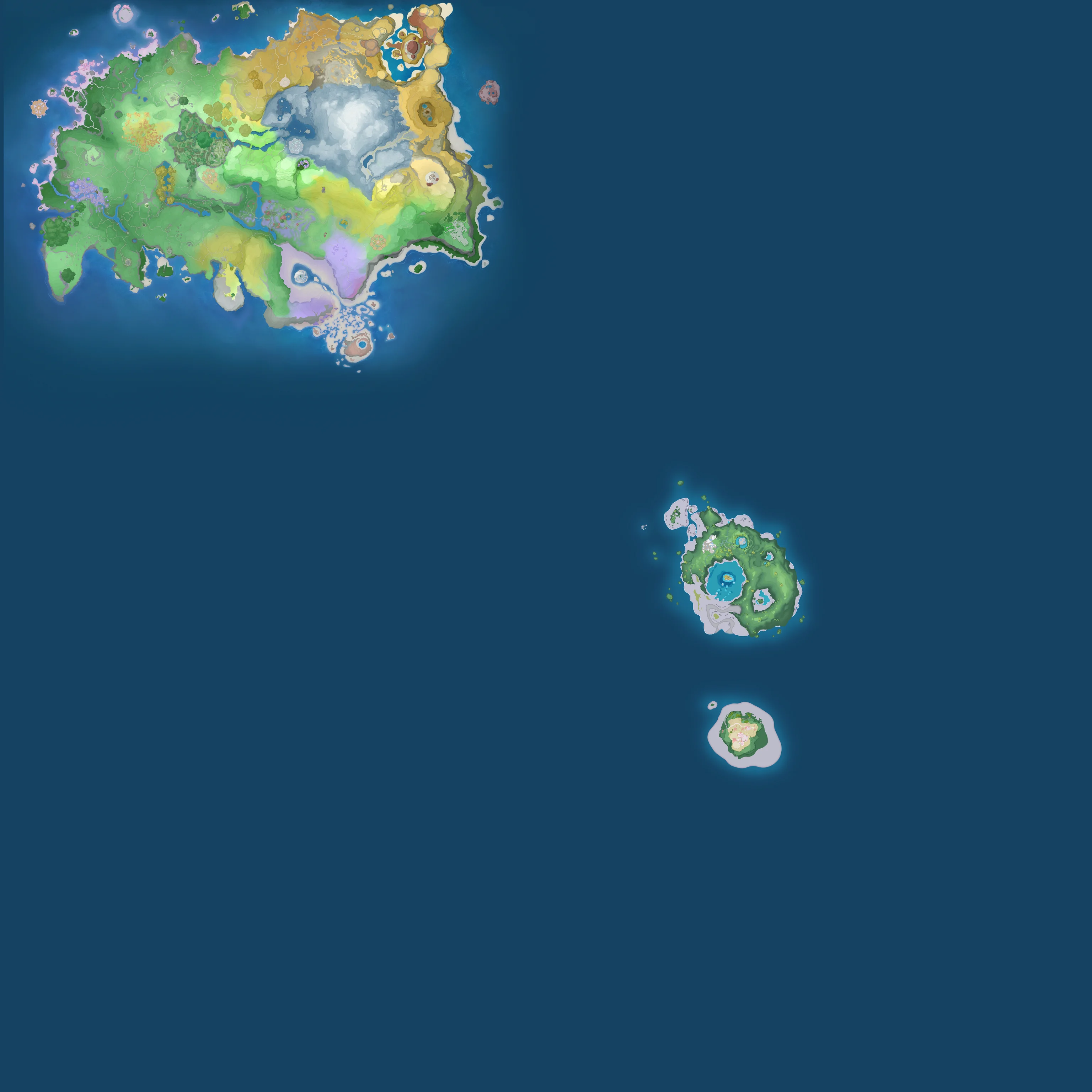 Map of Idyll showing where Flamecrest Bird Nova Stage spawns
