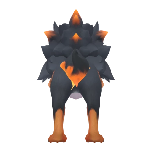 Flameruff, back view